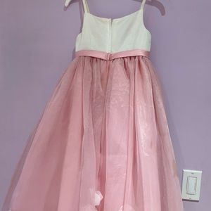 POLYESTER PINK FLOWER GIRL DRESS BLEMISHES PICTURED